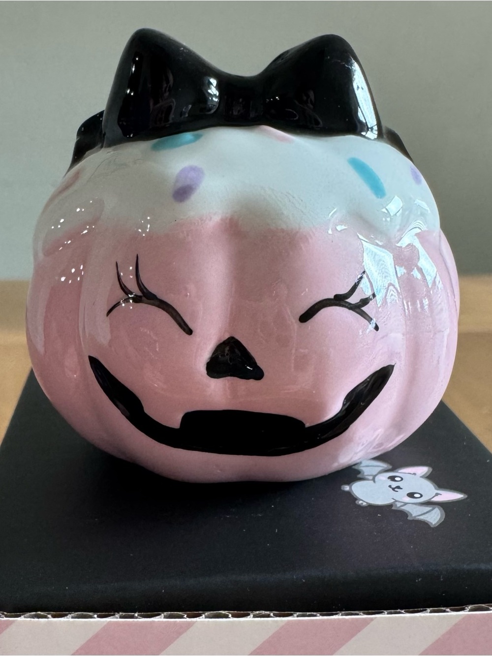 Coquette Halloween Pink Pumpkin Salt & Pepper Shaker Icing Sprinkles & Black Bow
